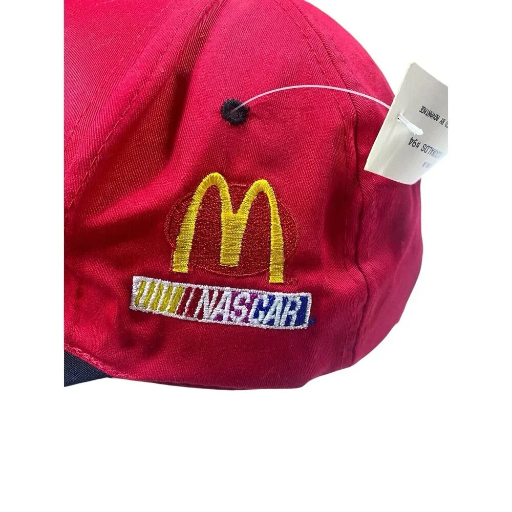NEW! Vintage 90s Bill Elliott Hat Cap Snap Back NASCAR Racing McDonald's 94 Red
